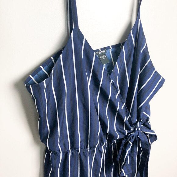 Deja Bleu Striped Faux Wrap Jumpsuit - Picture 2 of 7